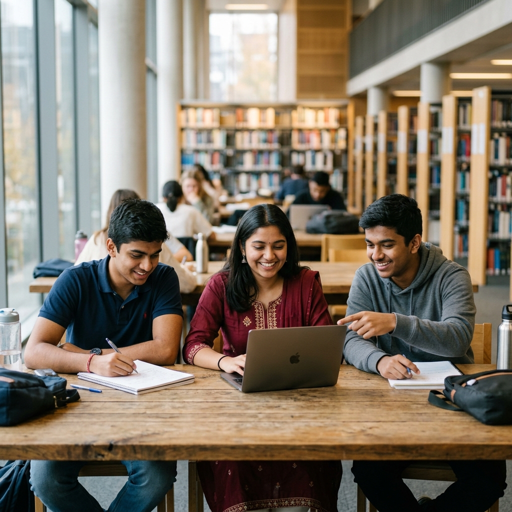 Students studying